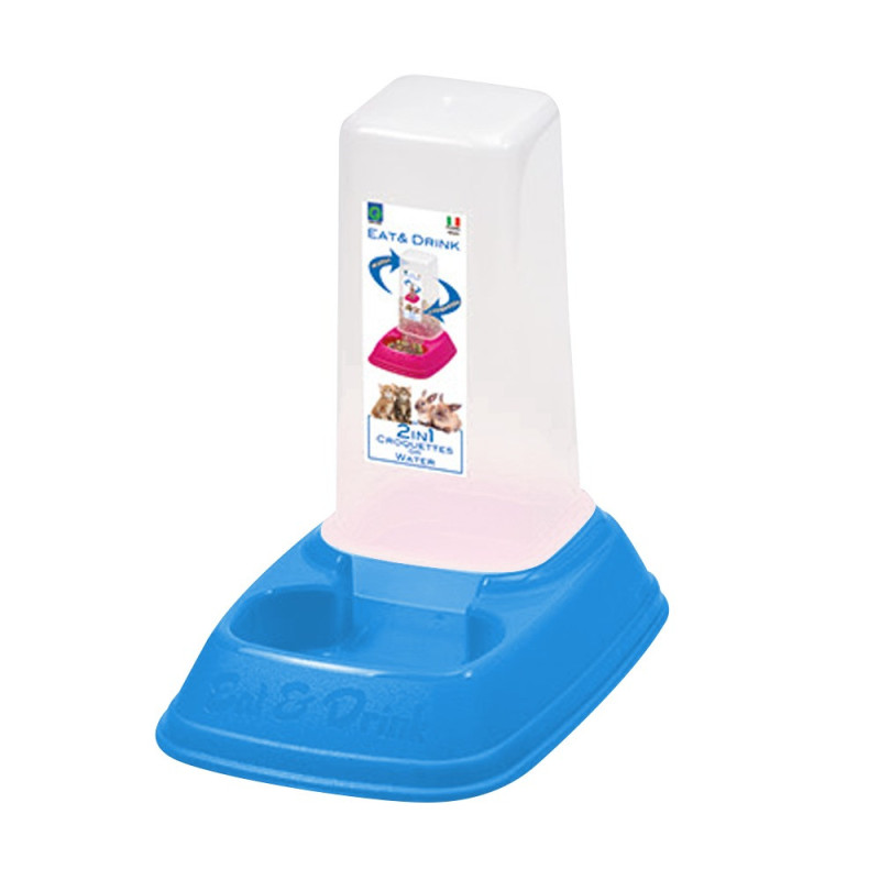 Georplast Eat And Drink Dispenser Mini 0.7L For Dog And Cat, Blue
