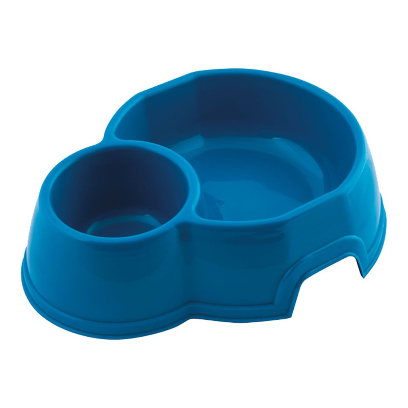 Georplast Mon Ami Double Plastic Pet Bowl, 24.5 x 20 x 6.5Cm (Blue)