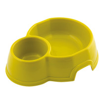 Georplast Mon Ami Double Plastic Pet Bowl, 24.5 x 20 x 6.5Cm, Lime Green