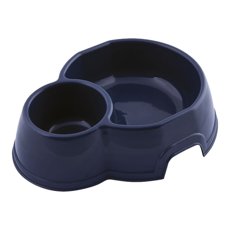 Georplast Mon Ami Double Plastic Pet Bowl, 24.5 x 20 x 6.5Cm, Navy Blue