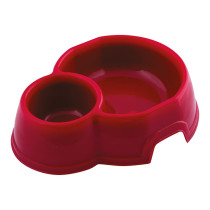 Georplast Mon Ami Double Plastic Pet Bowl, 24.5 x 20 x 6.5Cm, Red