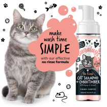 Bugalugs Papaya and Coconut No Rinse Cat Shampoo and Conditioner, 200ml