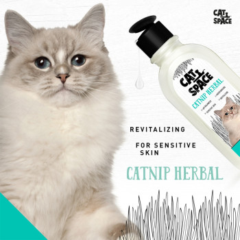 Cat Space Catnip Herbal Cat Shampoo, Moisturizing, 300ml