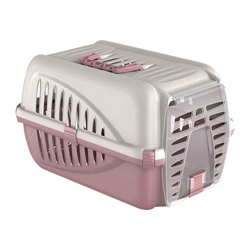 Georplast Panzer Pet Carrier For Cat And Dog, 50 x 33 x 31cm, Pink