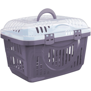 Georplast Rocket Pet Carrier Transparent Lid, For Cat And Dog, Navyblue