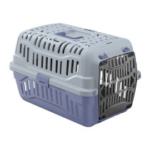 Georplast Spark Pet Carrier, For Cat And Dog, 48.5 x 33.5 x 31cm, Purple/Grey