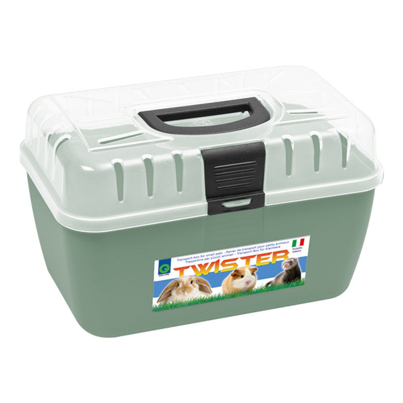 Georplast Twister Small Pets Transport Box, For Cat And Dog, Green