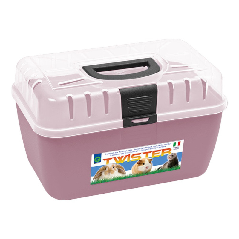 Georplast Twister Small Pets Transport Box, For Cat And Dog, Pink