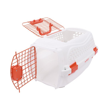 M-Pets Eco Giro Carrier, For Dog And Cat, White And Orange, Medium