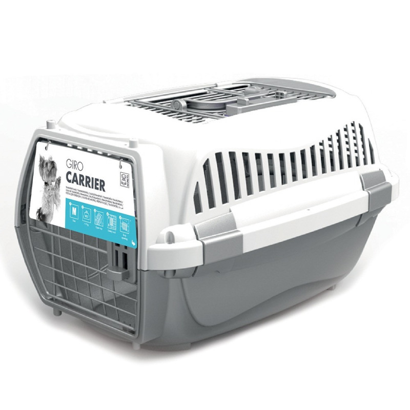 M-Pets Giro Carrier, For Dog And Cat, Medium, (L57.2 x W36.5 x H32.76cm), Grey/White