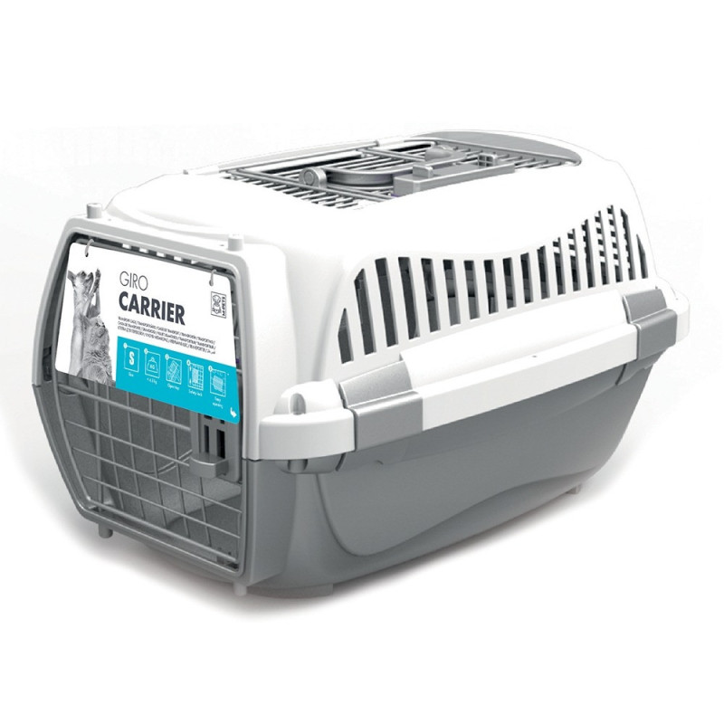 M-Pets Giro Carrier, For Dog And Cat, Small, (L51.6 x W32.7 x H29.6cm), Grey/White