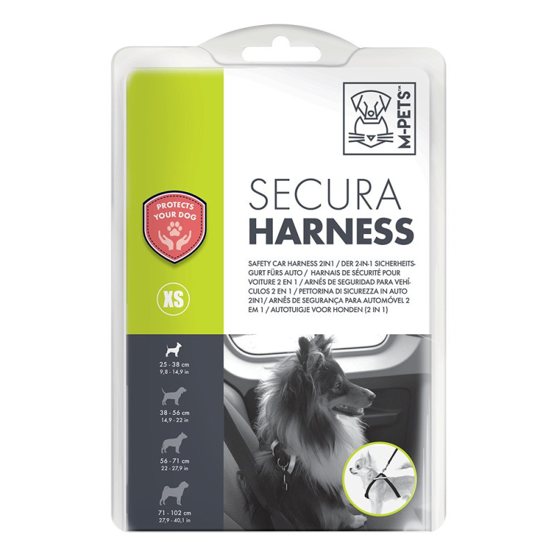 M-Pets Secura Safety Car Harness, For Dog, 2 in 1 XS, 25-38cm
