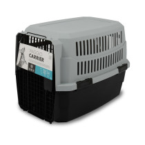 M-Pets Viaggio Carrier, For Dog And Cat, L (L81.3 x W56 x H58.5cm), Black/Grey