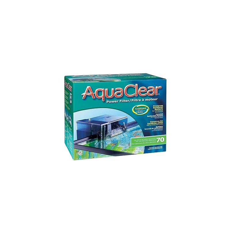 Aqua Clear 70 Power Filter Preserves Beneficial Bacteria For Stress Free Environment, 265 Litres