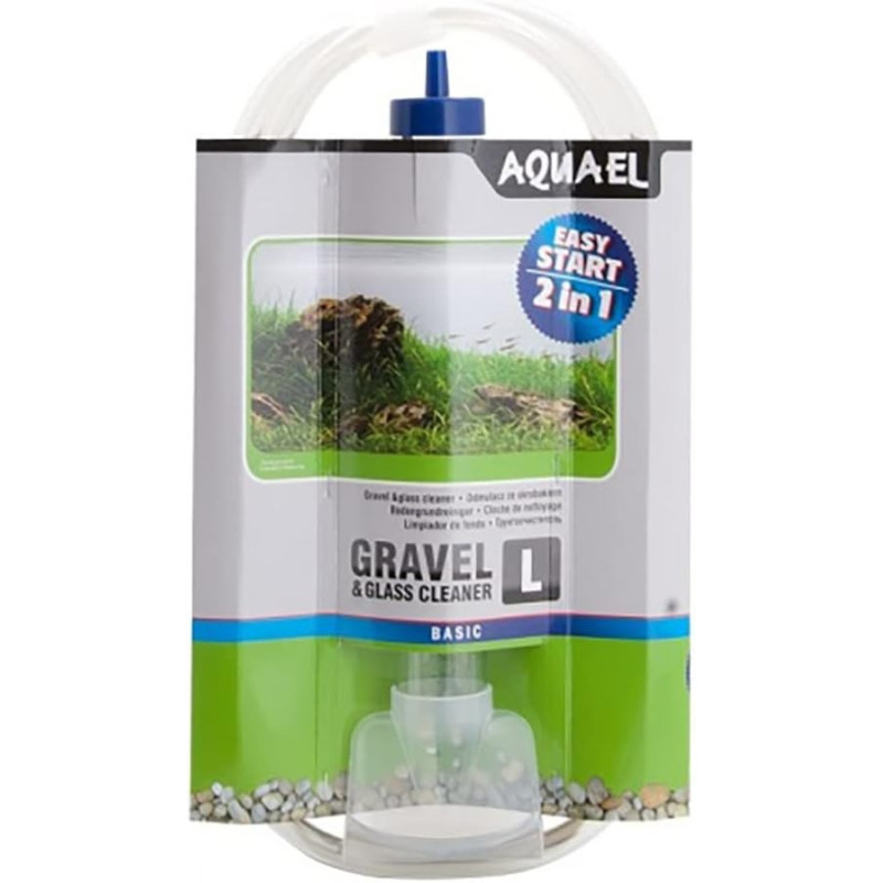 Aquael Aquarium Easy Start 2 In 1 Gravel And Glass Cleaner, Large