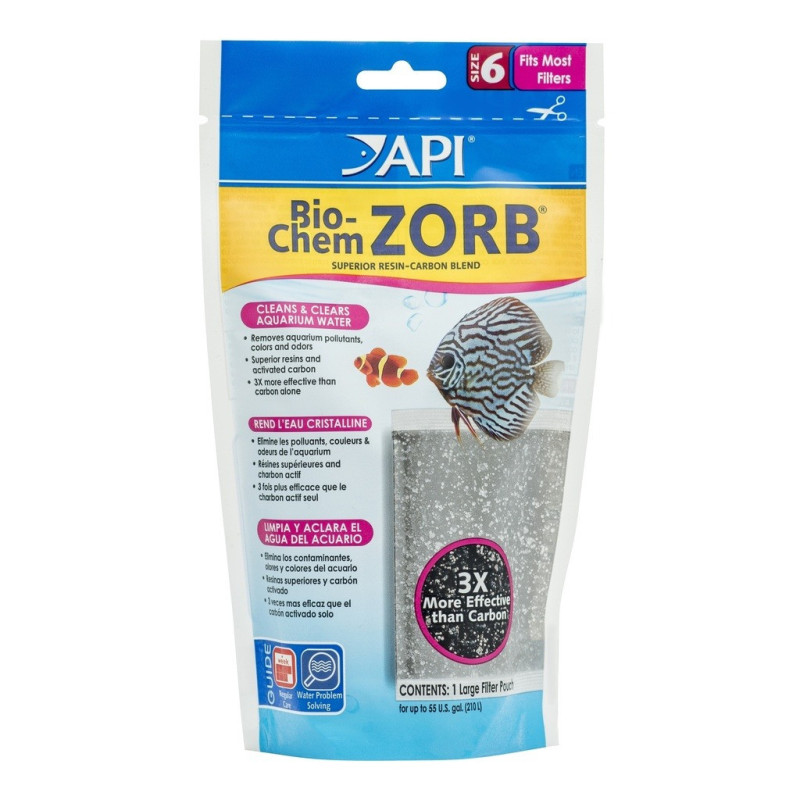 Api Bio-Chem Zorb Pouch, Superior Resin-Carbon Blends, Size 6