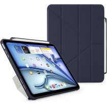 Pipetto Origami No3 Pencil Case For Apple Ipad Air 11 Inch Case (2024) M2 Ipad Air 6Th / 5Th / 4Th Generation Smart Cover With 5 In 1 Stand, Dark Blue