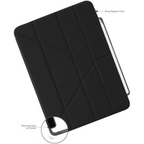 Pipetto Origami No3 Pencil Case For Apple Ipad Air 11 Inch Case M2 Ipad Air 6Th/5Th/4Th Generation Smart Cover With 5 In 1 Stand, Black