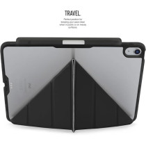 Pipetto Origami No3 Pencil Case For Apple Ipad Air 11 Inch Case M2 Ipad Air 6Th/5Th/4Th Generation Smart Cover With 5 In 1 Stand, Black