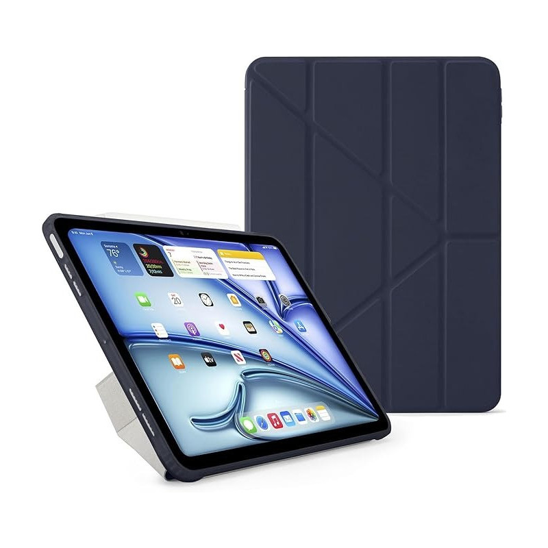 Pipetto Origami No1 For Apple Ipad Air 11 Inch Case M2 Ipad Air 6Th/5Th/4Th Generation Smart Cover With 5 In 1 Stand, Dark Blue