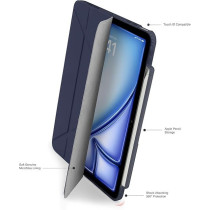 Pipetto Origami No3 Pencil Case For Apple Ipad Air 13 Inch Case M2 Smart Cover With 5 In 1 Stand, Dark Blue