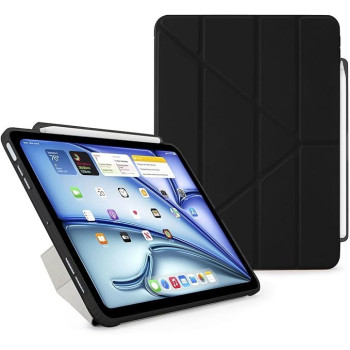 Pipetto Origami No3 Pencil Case For Apple Ipad Air 13 Inch Case M2 Smart Cover With 5 In 1 Stand, Black