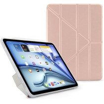 Pipetto Origami No1 For Apple Ipad Air 13 Inch Case M2 Smart Cover With 5 In 1 Stand, Metallic Pink