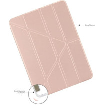 Pipetto Origami No1 For Apple Ipad Air 13 Inch Case M2 Smart Cover With 5 In 1 Stand, Metallic Pink