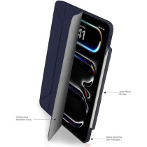 Pipetto Origami No3 Pencil Case For Apple Ipad Pro 11 Inch Case, M4 Smart Cover With 5 In 1 Stand, Dark Blue
