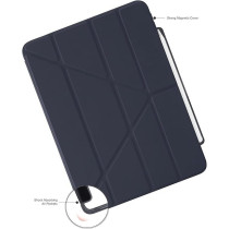 Pipetto Origami No3 Pencil Case For Apple Ipad Pro 11 Inch Case, M4 Smart Cover With 5 In 1 Stand, Dark Blue