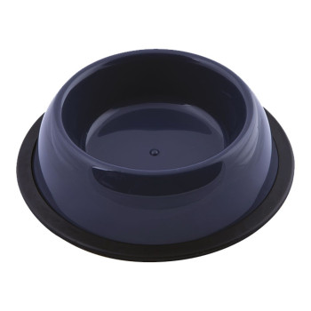 Georplast Silver Antislip Plastic Pet Bowl, Medium (19 x 5Cm), Navy Blue