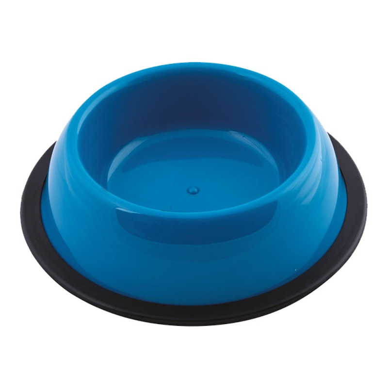 Georplast Silver Antislip Plastic Pet Bowl, Small (16 x 4Cm), Blue