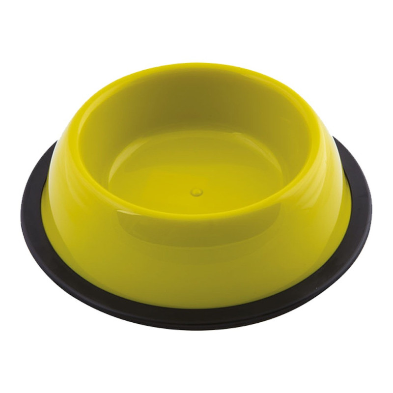 Georplast Silver Antislip Plastic Pet Bowl, Small (16 x 4Cm), Lime Green