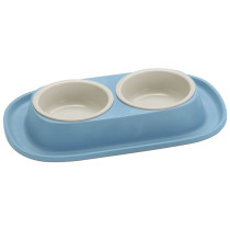 Georplast Soft Touch Plastic Double Bowl, 2 x 460Ml (Blue)