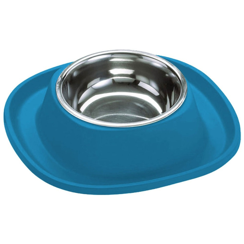 Georplast Soft Touch Stainless Steel Single Bowl For Dog And Cat, Small (230Ml), Blue