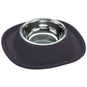 Georplast Soft Touch Stainless Steel Single Bowl For Dog And Cat, Small (230Ml), Navy Blue
