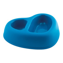 Georplast That'S Amore Double Plastic Pet Bowl, 27 x 22.5 x 6.5Cm, Blue