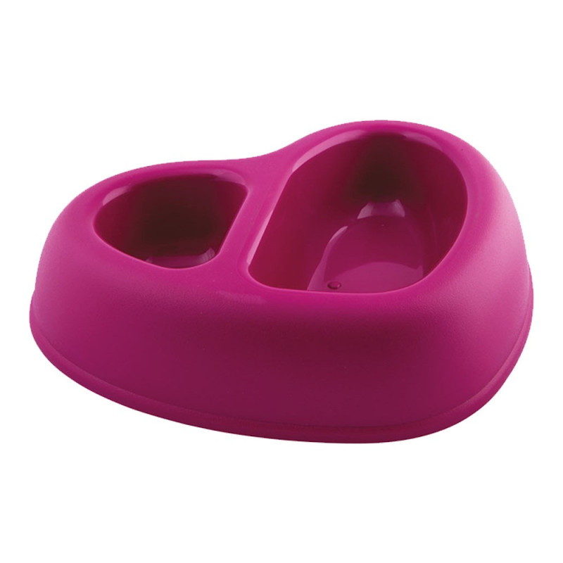 Georplast That'S Amore Double Plastic Pet Bowl, 27 x 22.5 x 6.5Cm, Pink