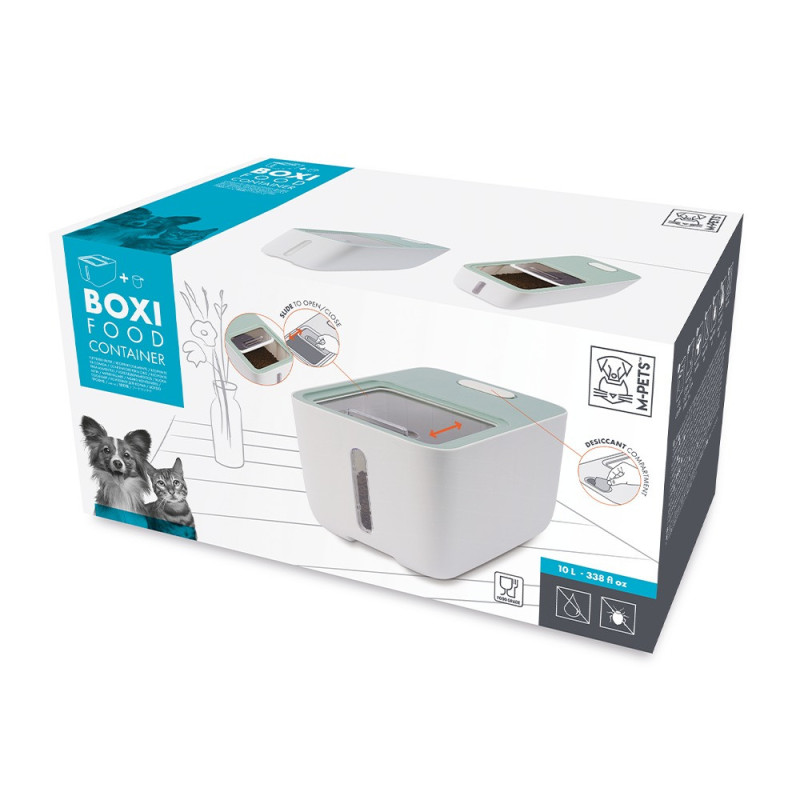M-Pets Boxi Food Container, Non-Slip, 10 Liters (White)