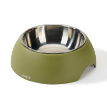 M-Pets Eco Bamboo Bowl For Dog And Cat, Olive, Large (600Ml)