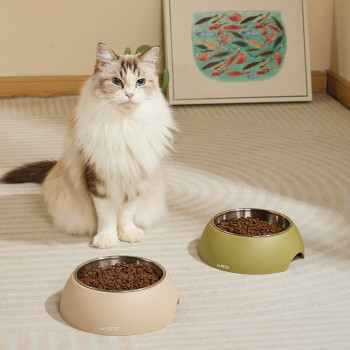 M-Pets Eco Bamboo Bowl For Dog And Cat, Olive, Large (600Ml)