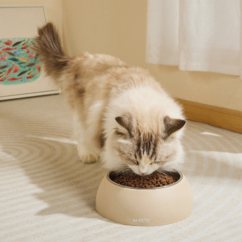 M-Pets Eco Bamboo Bowl For Dog And Cat, Olive, Large (600Ml)