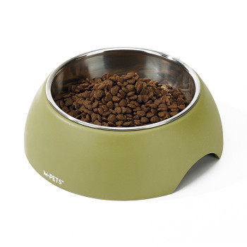 M-Pets Eco Bamboo Bowl For Dog And Cat, Olive, Small (190Ml)