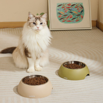 M-Pets Eco Bamboo Bowl For Dog And Cat, Olive, Small (190Ml)