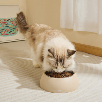 M-Pets Eco Bamboo Bowl For Dog And Cat, Olive, Small (190Ml)