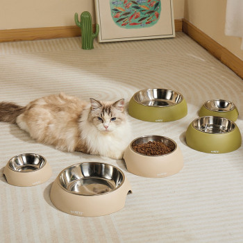 M-Pets Eco Bamboo Bowl For Dog And Cat, Olive, Small (190Ml)