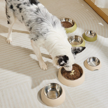 M-Pets Eco Bamboo Bowl For Dog And Cat, Olive, Small (190Ml)