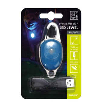 M-Pets Rechargeable LED JEWEL For Dogs, Blue