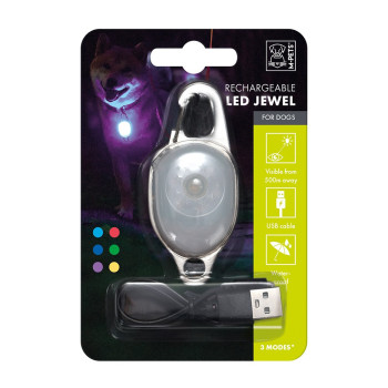 M-Pets Rechargeable LED JEWEL For Dogs, White