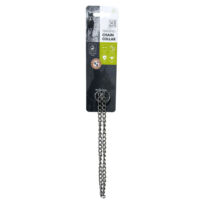 M-Pets Training Chain Collar, Silver, Large (55 cm)